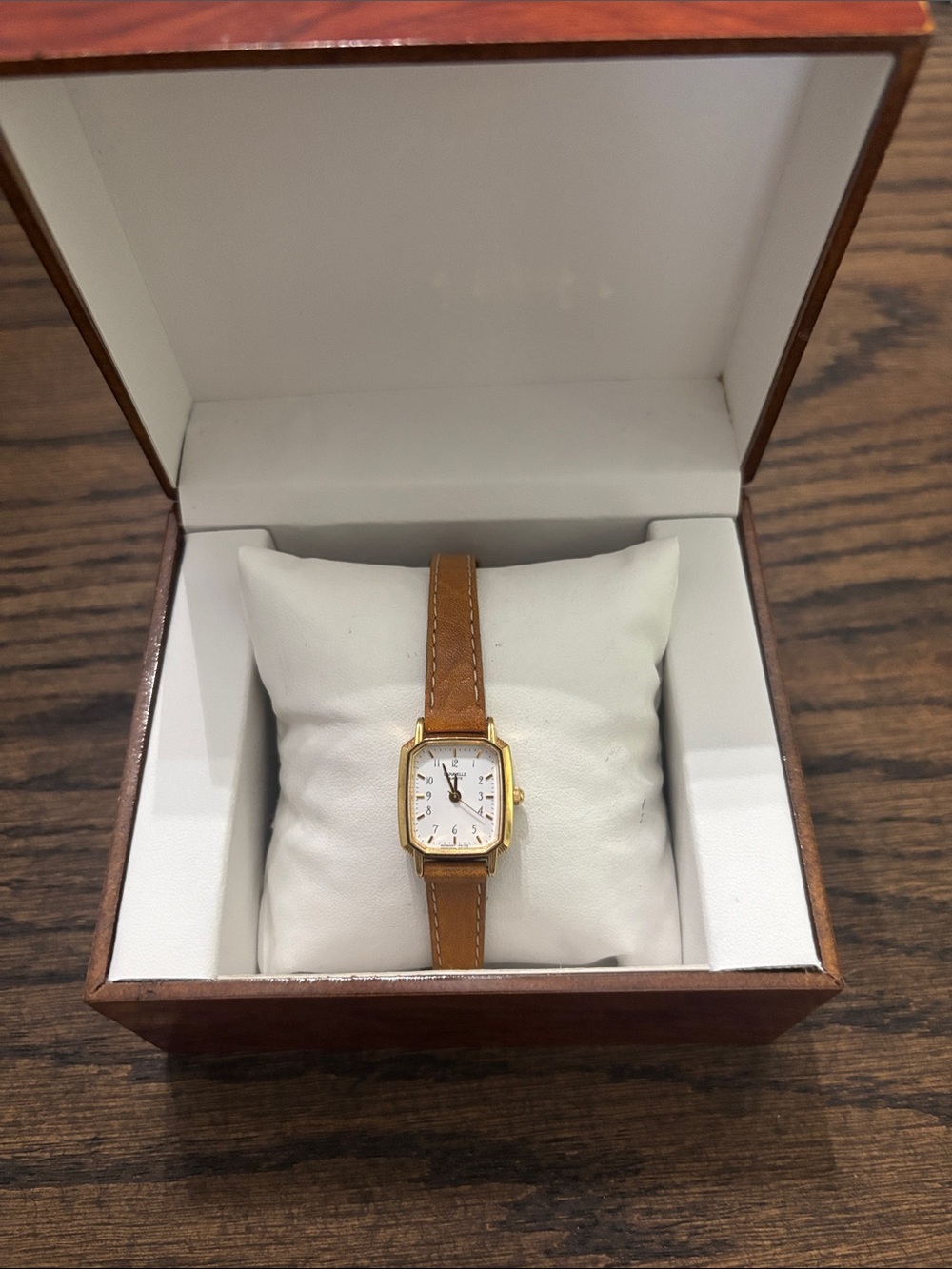 Caravelle Bulova Gold-Tone Women’s Watch with Tan Leather Strap